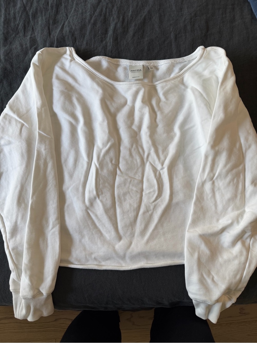 Terry Sweatfleece Perfect Off-Shoulder Top